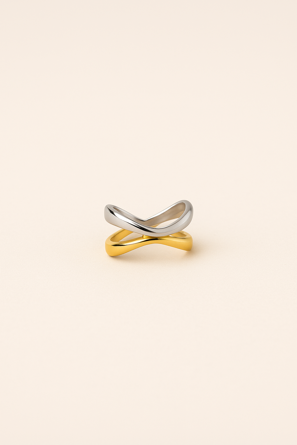 Crossover Ring Silver & Gold