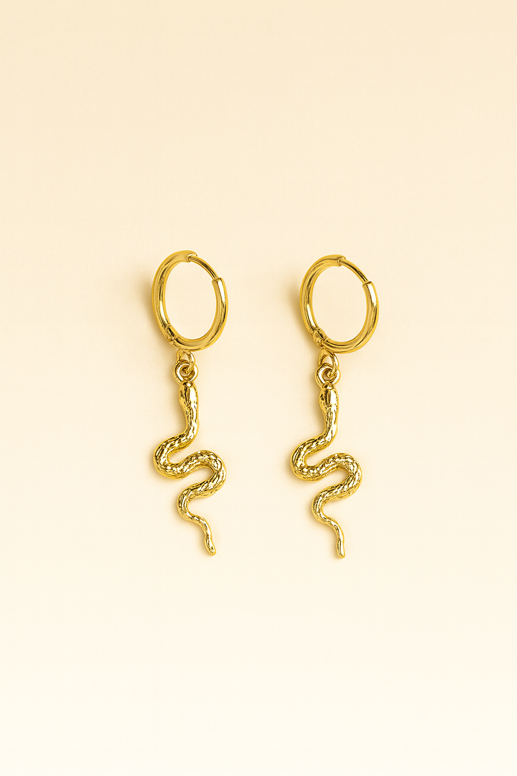 Gold Snake Hoop Earrings