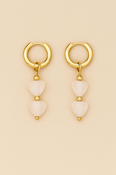 Heart Stone hoops