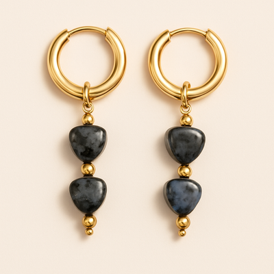 Heart Stone hoops