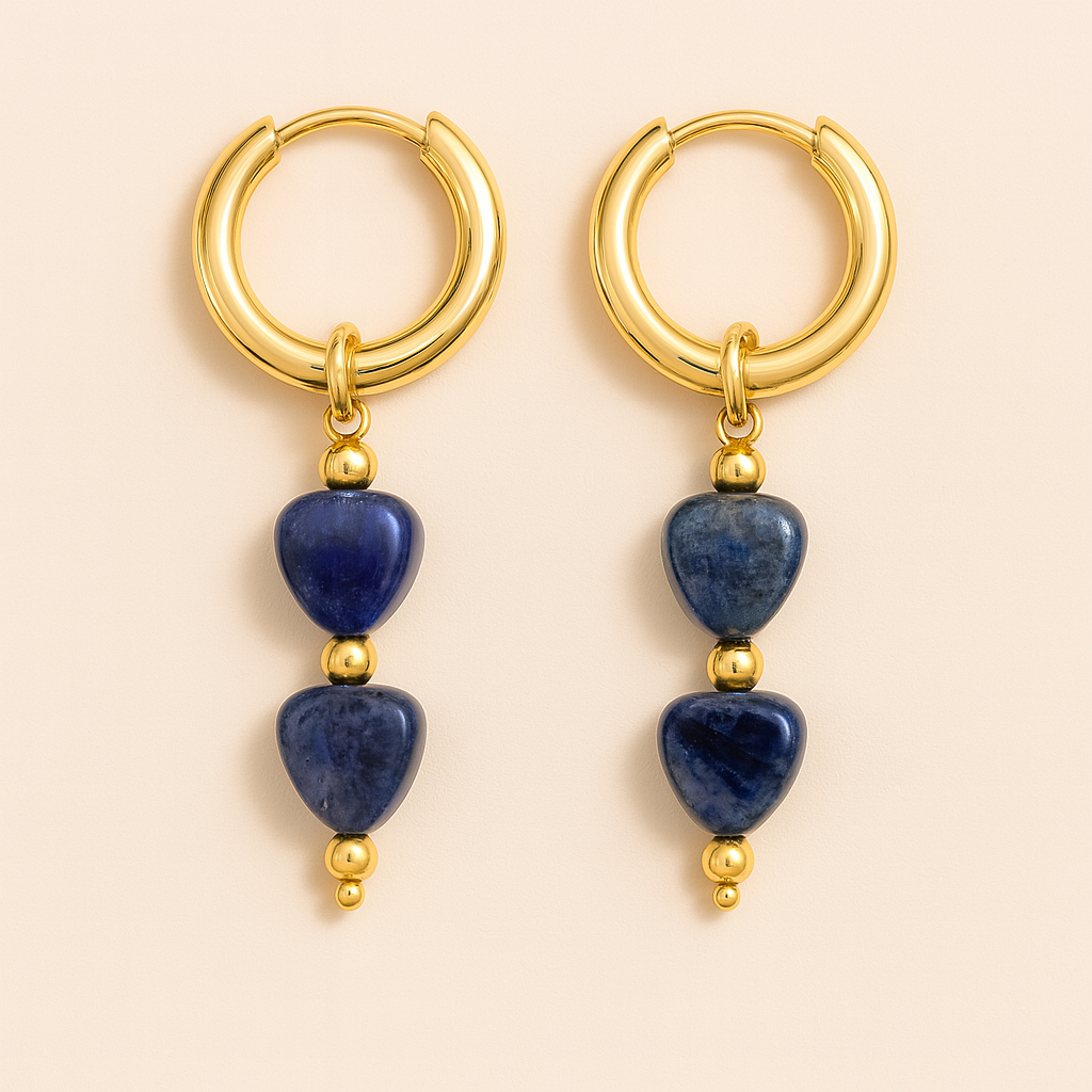 Heart Stone hoops