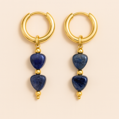 Heart Stone hoops