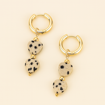 Heart Stone hoops