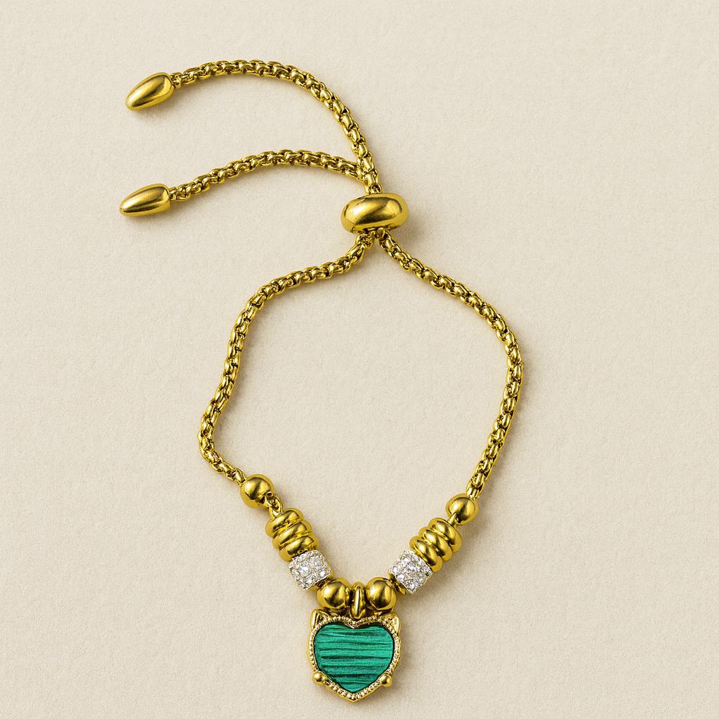 The Malachite Heart Chain Bracelet