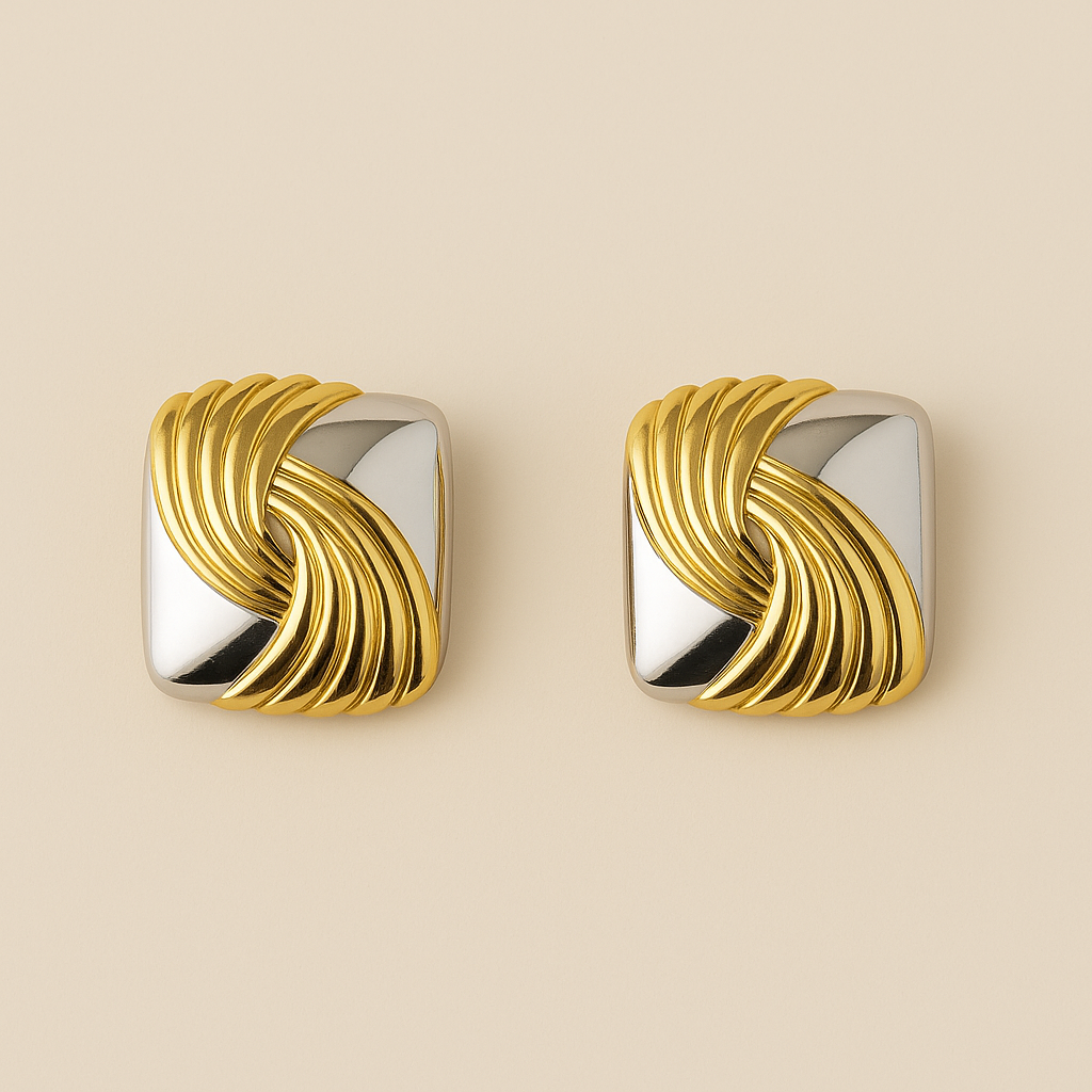 Luna Duo – Gold & Silver Earrings